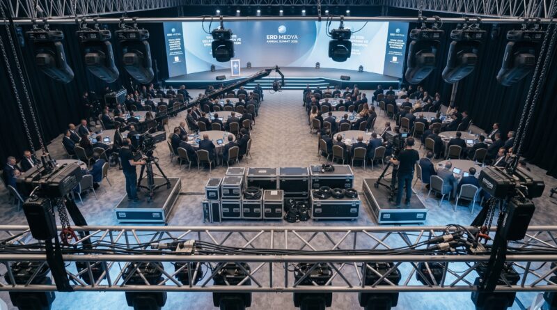 Erd Medya Grubu kurumsal zirve kongre salonu truss ışık ve kamera prodüksiyonu