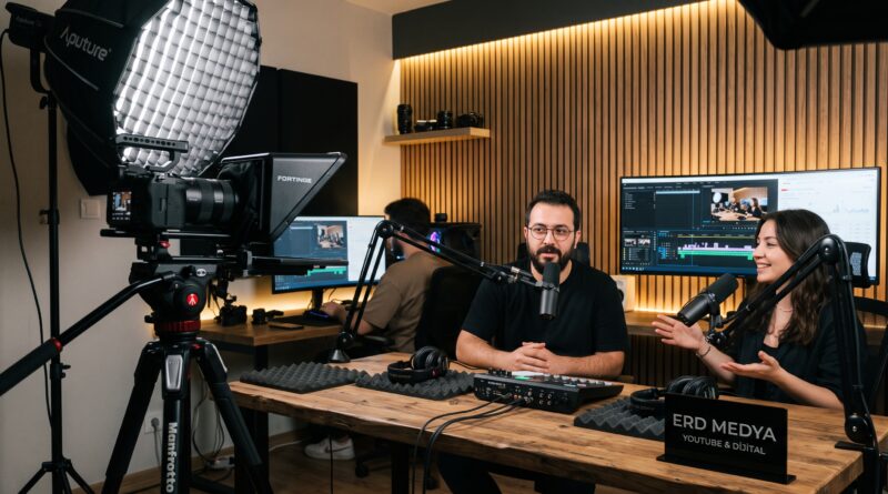 Erd Medya Grubu profesyonel YouTube stüdyosu dijital video podcast ve reji alanı